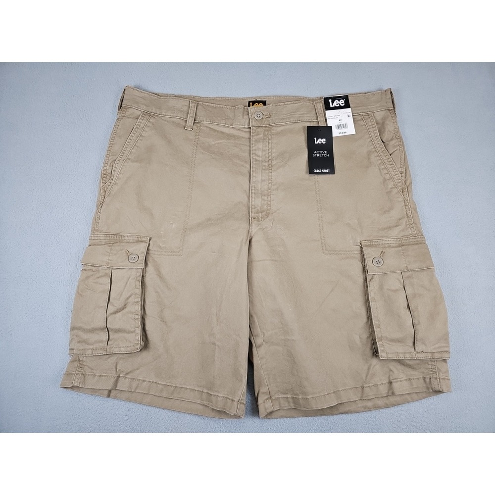 Men's Lee Size 42 Brown Relaxed Fit Active Stretch Cargo Shorts NWT
